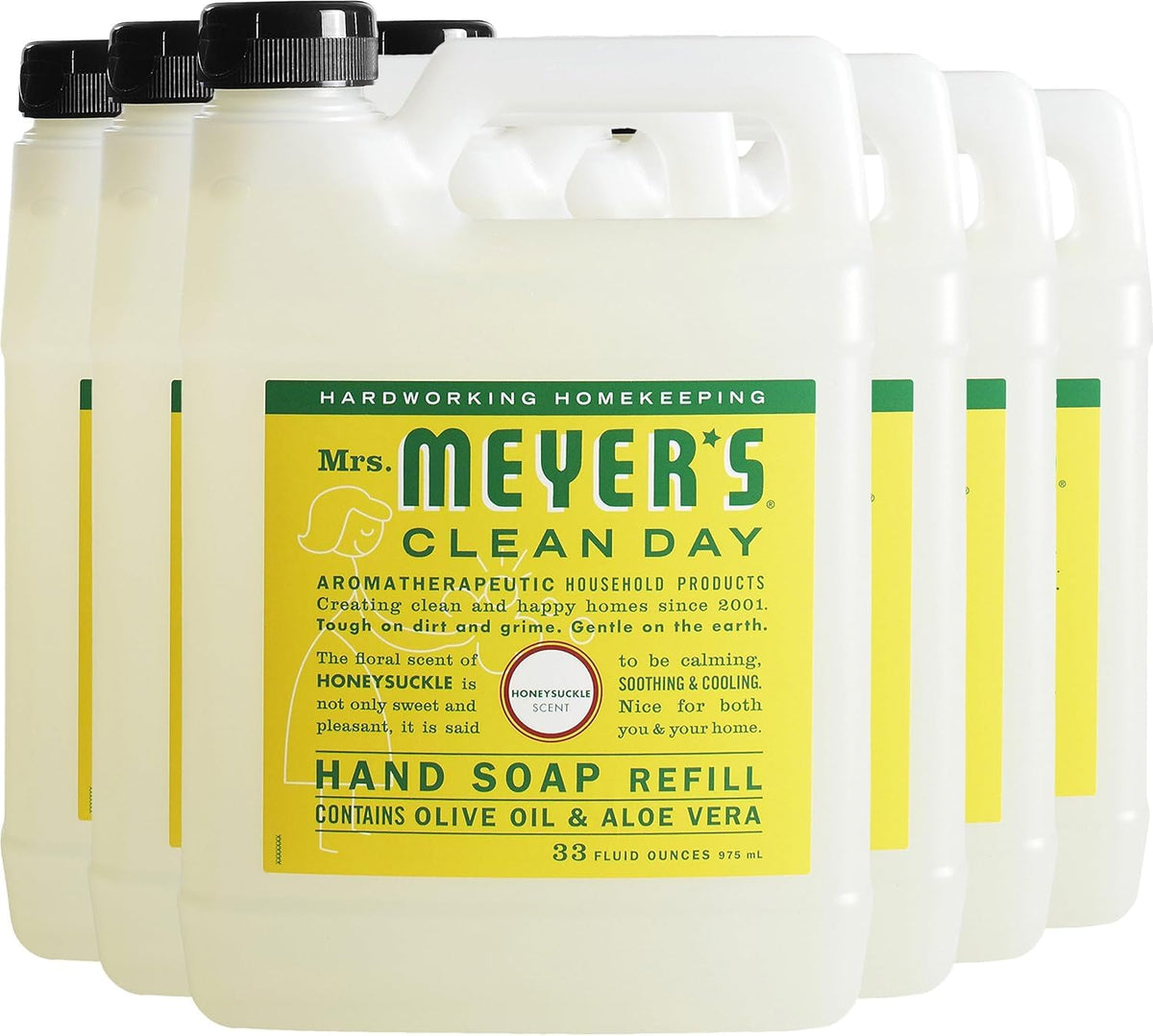 MRS. MEYER'S CLEAN DAY Hand Soap Refill, Lemon Verbena Scent, 33 Fl Oz Bottle