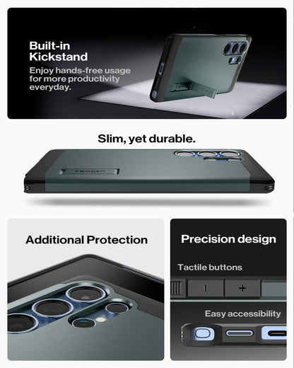 Spigen for Galaxy S26 Case, Tough Armor MagFit [Kickstand] [Compatible with MagSafe] [Military-Grade Protection] - Black