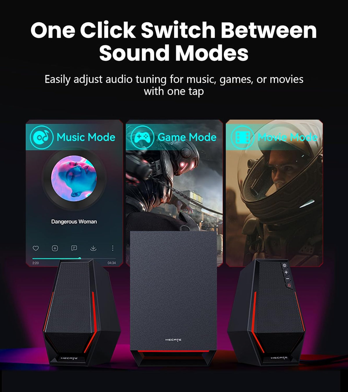 Edifier G1500 MAX 2.1 RGB Light Gaming Speakers with 4" Wood Subwoofer