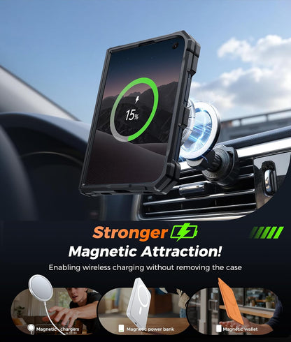 FNTCASE for iPhone 17 Case with 360 Spin Magnetic Stand
