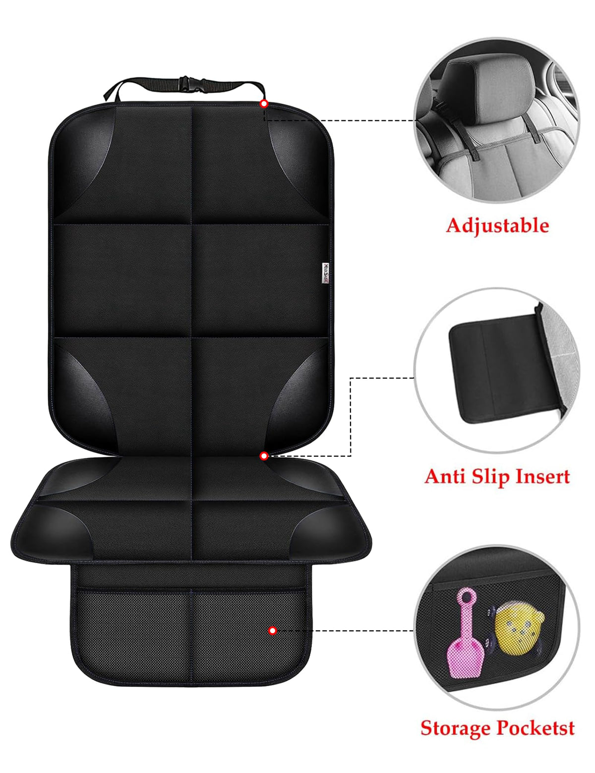 Meolsaek Car Seat Protector for Child Car Seat，Non-Slip Backing No Imprints