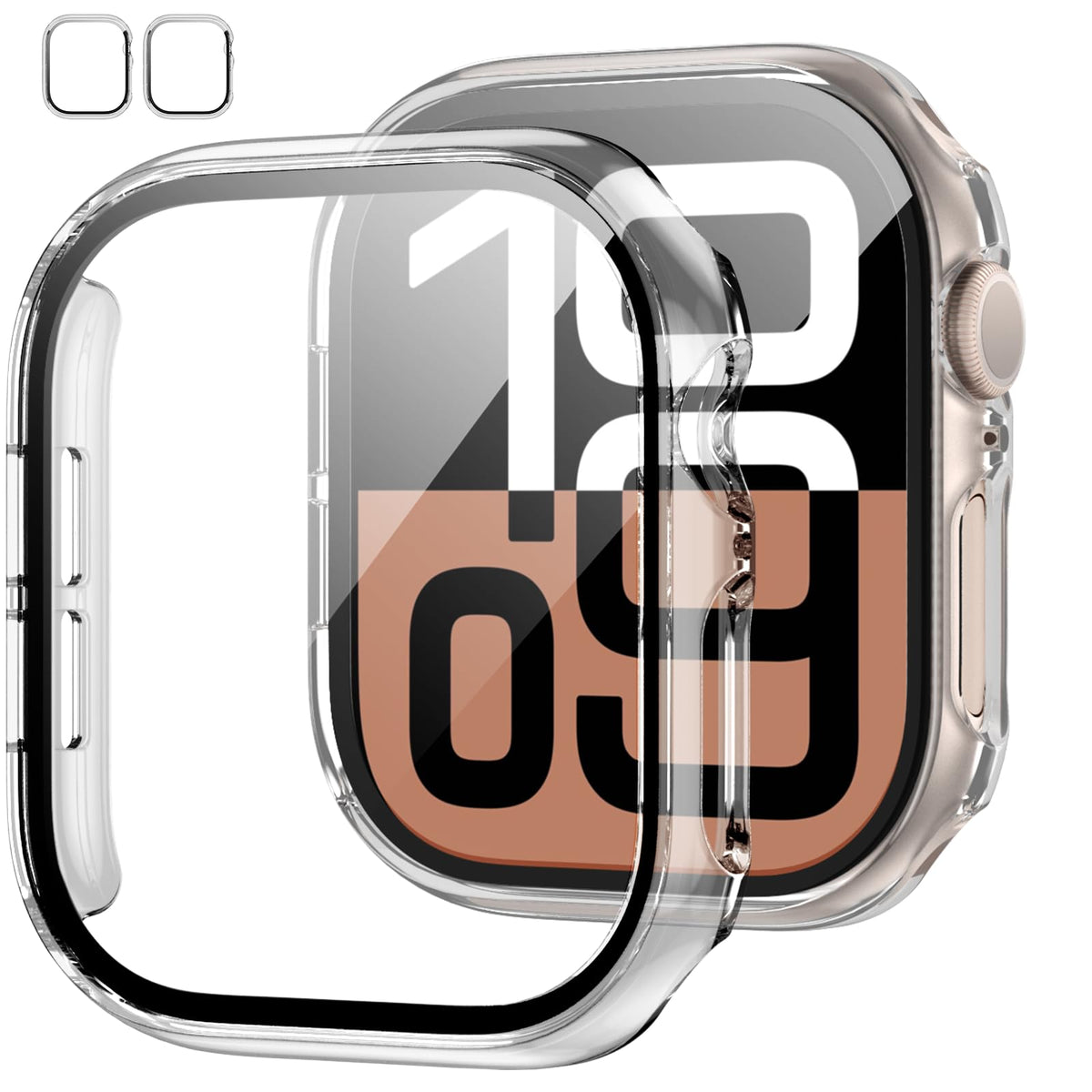 JZK Screen Protector Case for Apple Watch Series 11/10 42mm,Carbon Fibre