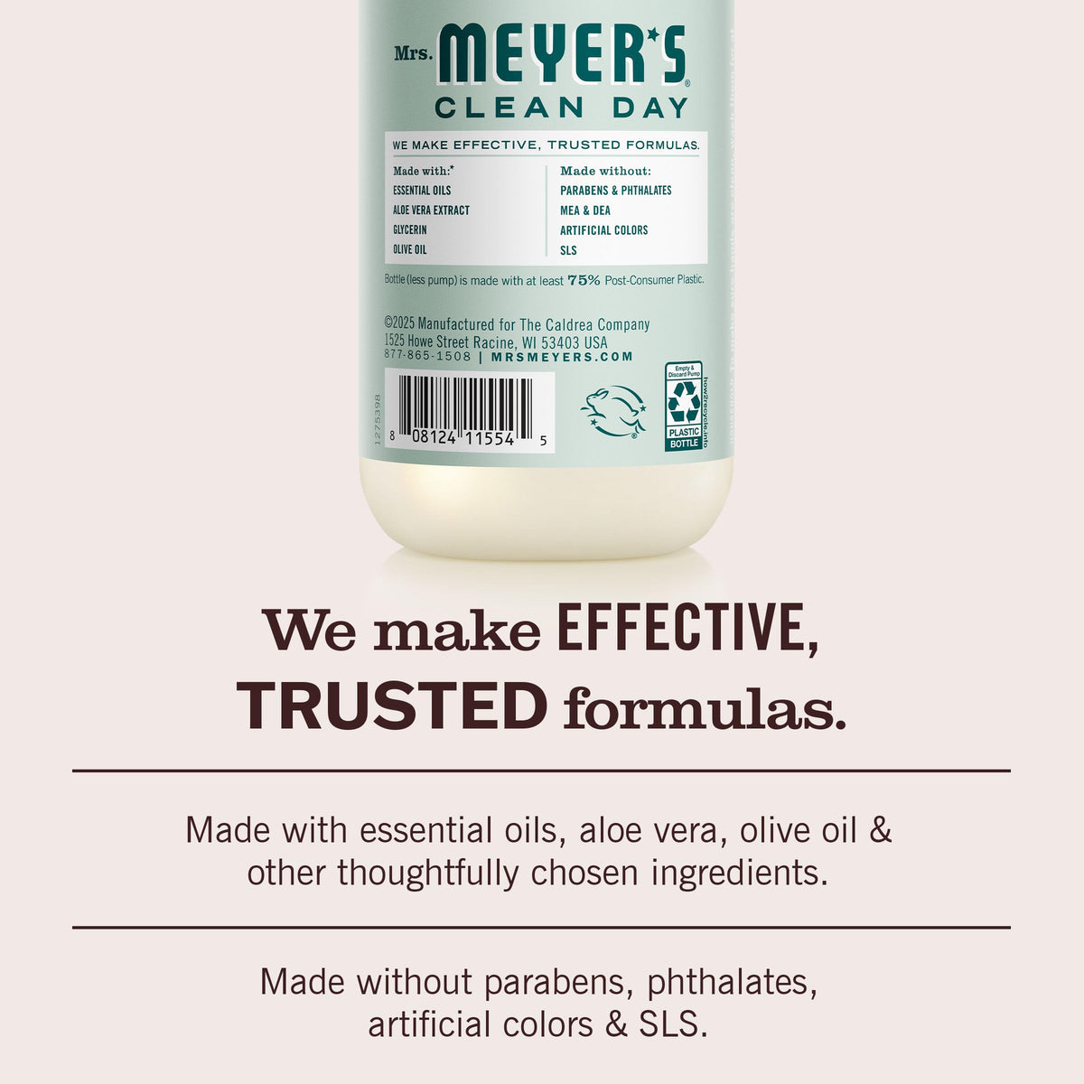 MRS. MEYER'S CLEAN DAY Liquid Hand Soap, Lemon Verbena, 12.5 fl oz, 3 Pack