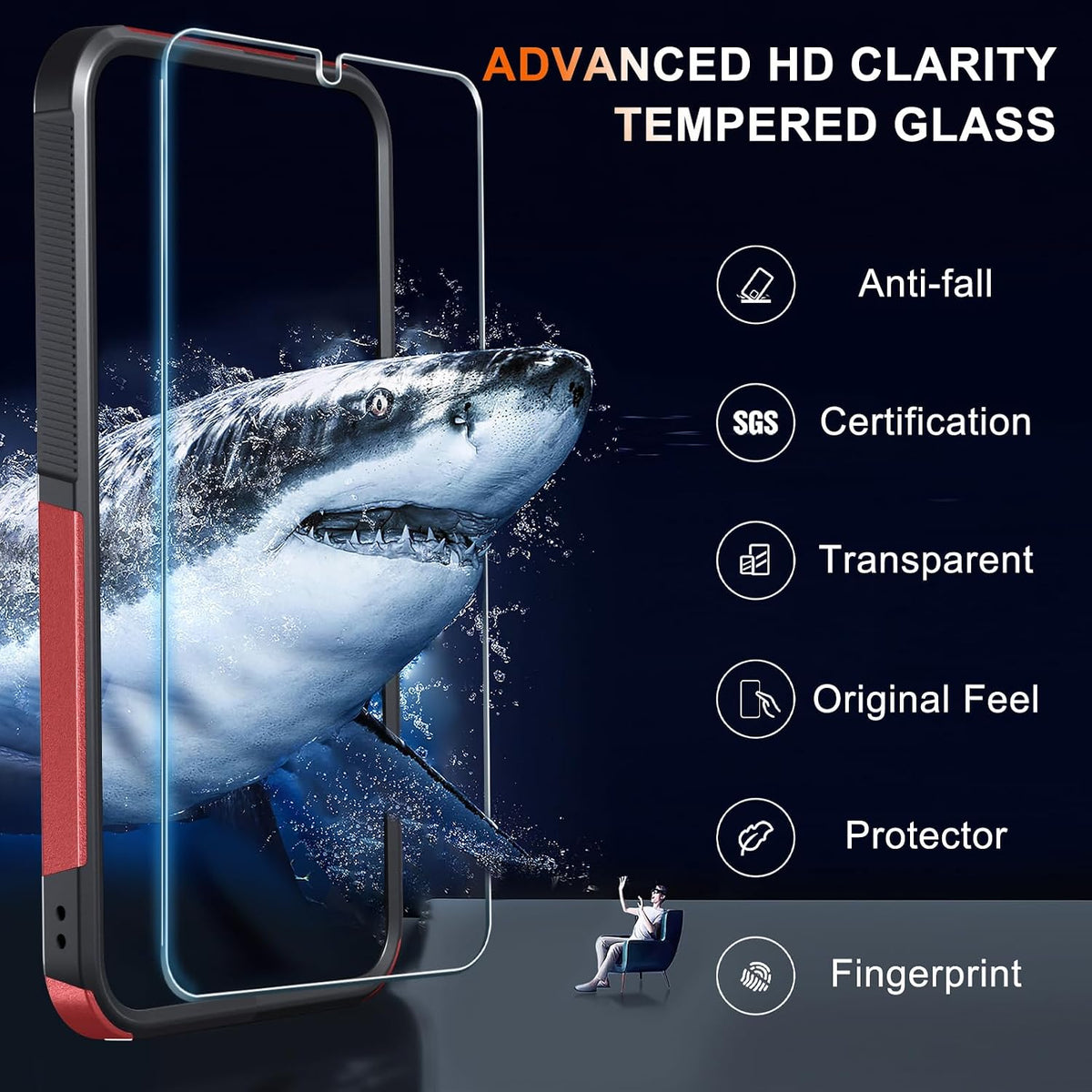 for Samsung Galaxy S24 FE Case, Full Body Heavy Duty Cover, Black Matte