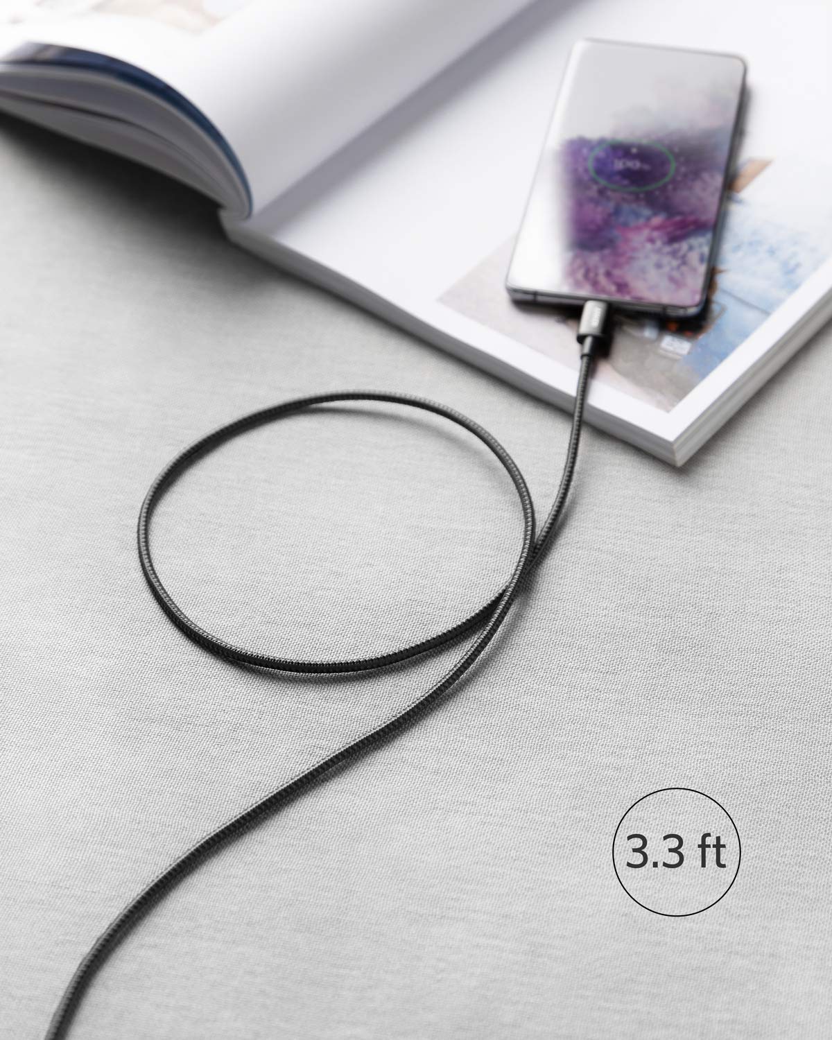 Anker USB C to USB C Cable, 60W Fast Charging Cable (2-Pack, 6 ft, Black)