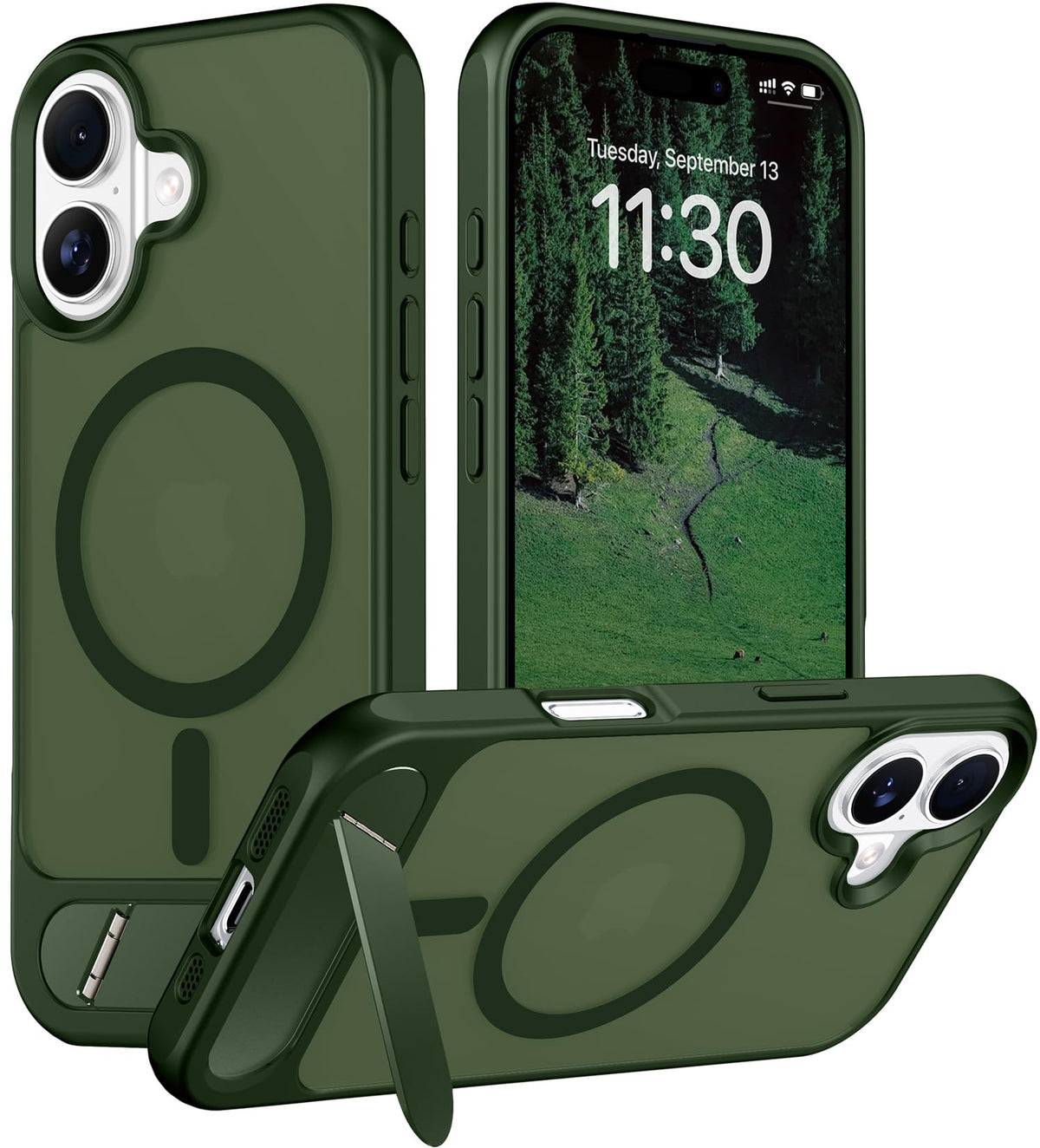 Temdan Magnetic Compatible with iPhone 16 Pro Max Case, [Built-in Invisible Kickstand][Compatible with MagSafe] [Military Grade Shockproof] Slim Translucent Matte Phone Case for iPhone 16 Pro Max 6.9"