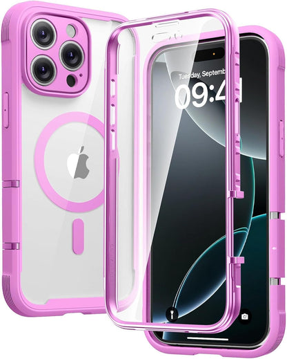 Diaclara Designed for iPhone 15 Plus Case 6.7 Inch, Full-Body Clear Bumper Cases w/Built-in Screen Protector, 360 Protective Rugged Case + Glass Camera Lens Protector,Mint Green