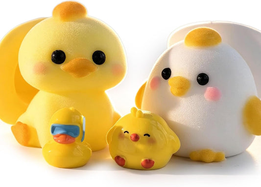 2-Pack Handmade Duck Chick Squishy Toys, Cute Stress Relief Squeeze Toys