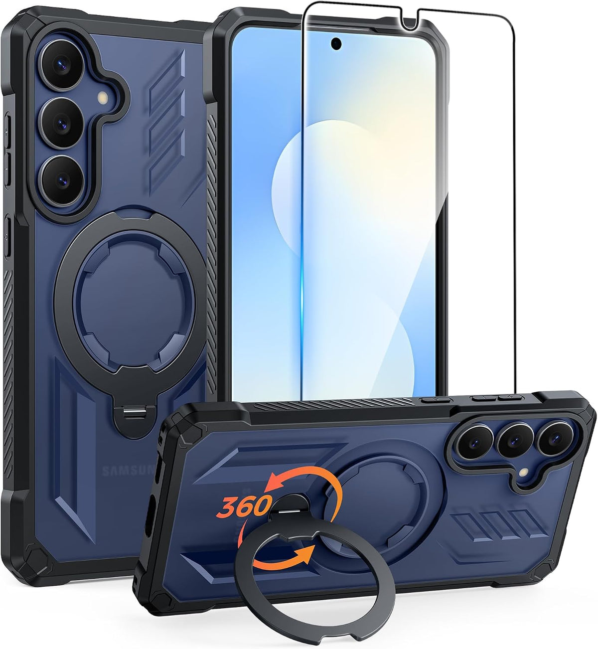 FNTCASE for iPhone 17 Case with 360 Spin Magnetic Stand