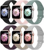 6 Pack Sport Silicone Bands Compatible with Apple Watch Band for Women Men