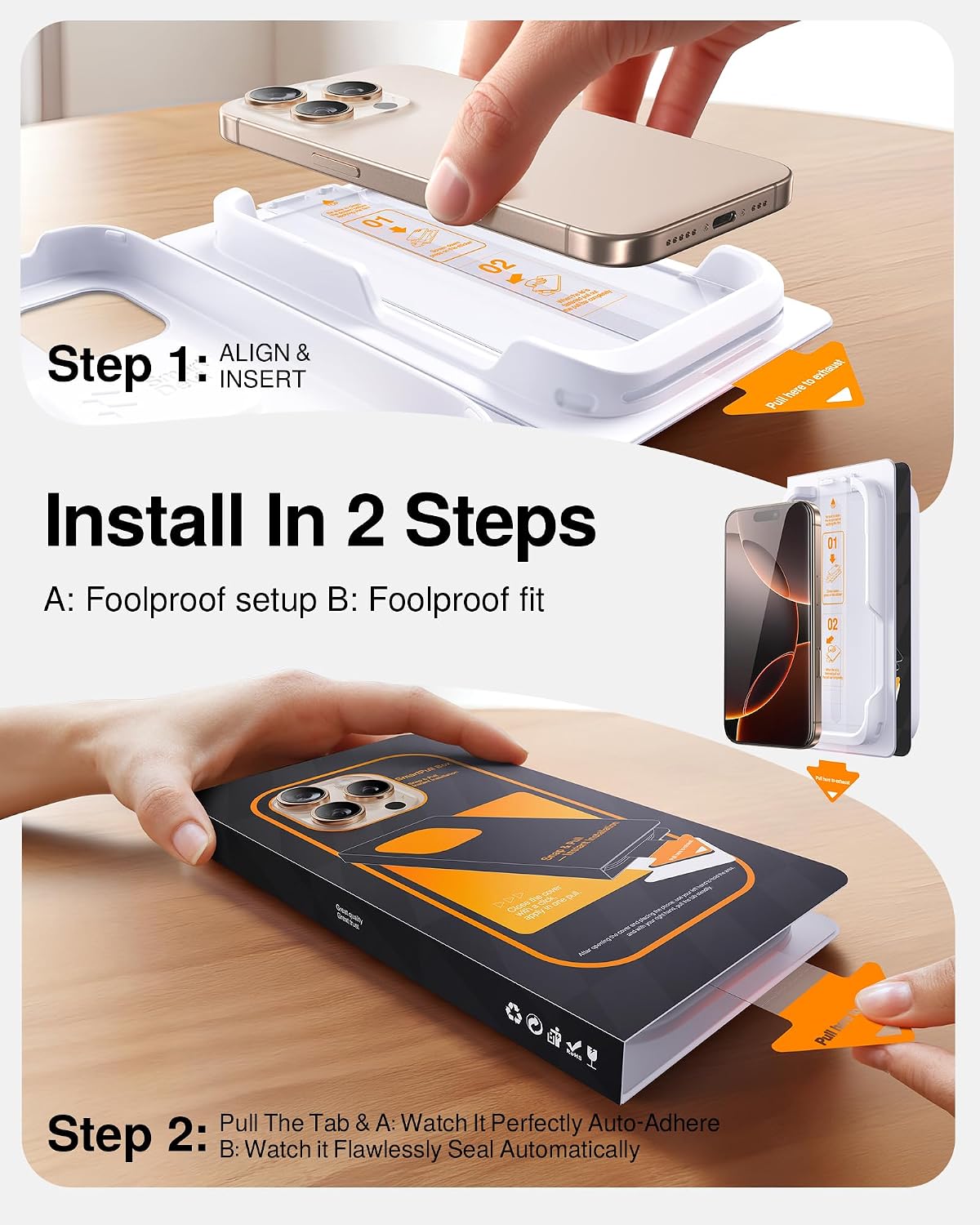 SMARTDEVIL 2 Pack Tempered Glass for iPhone 15 Pro Screen Protector