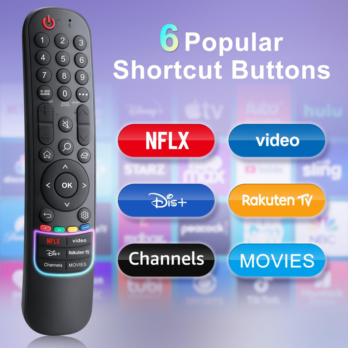 Universal Replacement for LG Smart TV Remote