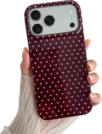 Yeddabox for iPhone 15 Case Cute Polka Dot Phone Case Soft TPU Slim Shockproof Phone Cover for Women Girls, Blue