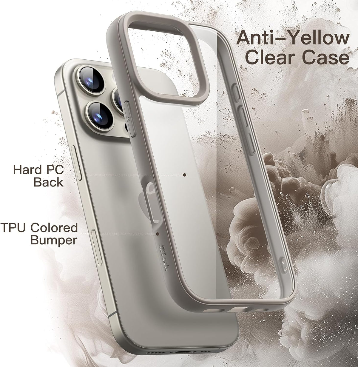 JETech Case for iPhone 16, Anti-Yellowing, Clear
