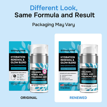 SimplyVital Face Moisturizer Retinol Collagen Hyaluronic Acid Cream 1.7 oz