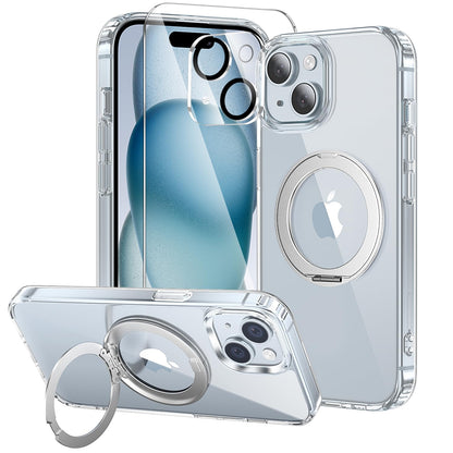 toushion 3 in 1 for iPhone 15 Plus Case Transparent