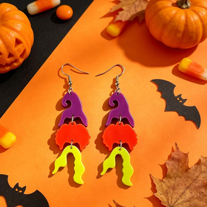 Hocus Pocus Earrings for Women Spooky Witch Halloween Pumpkin Earrings Halloween Accessories Witch Jewelry