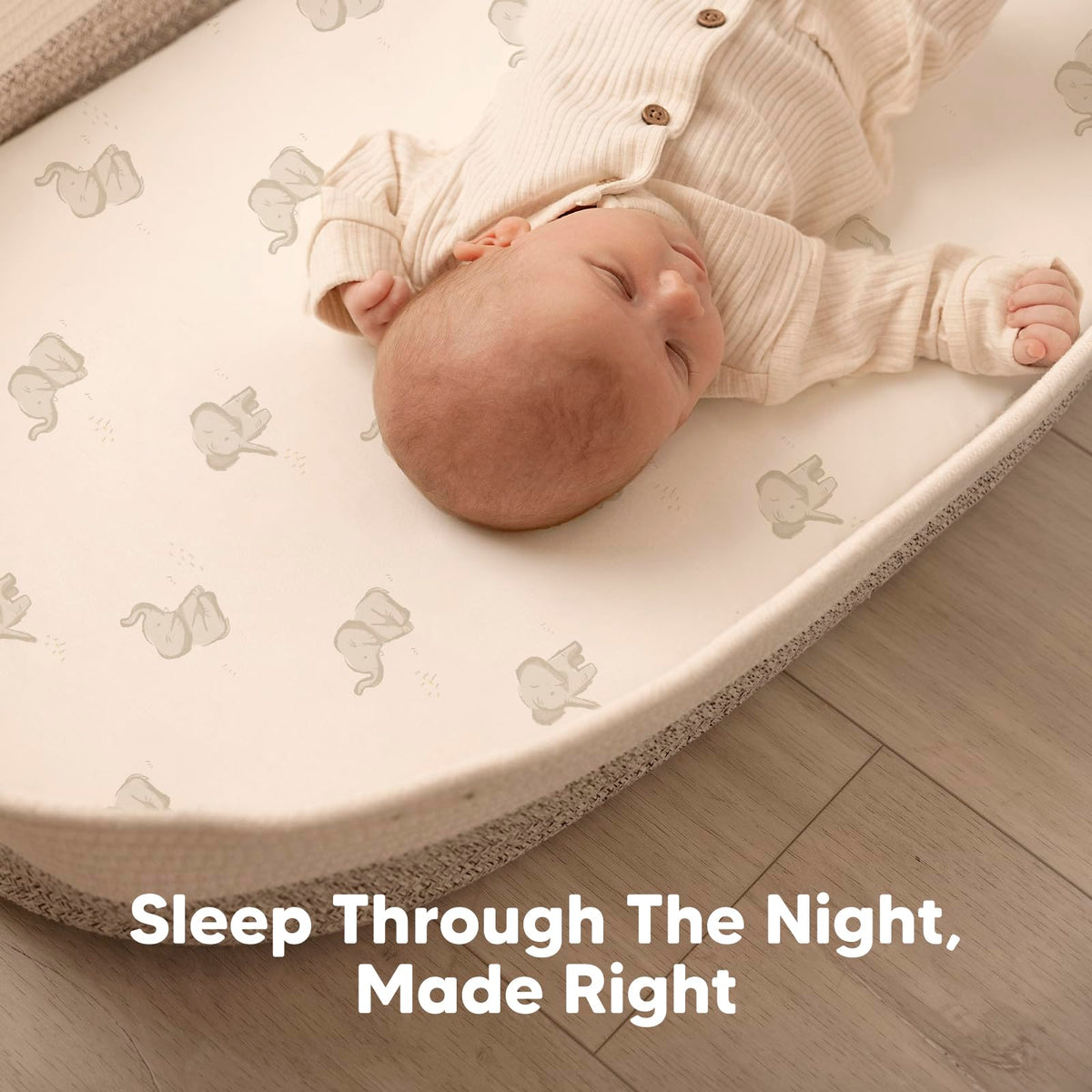 2pk Organic Baby Bassinet Sheets Boys, Girls, Fitted Sheet (Soft White)