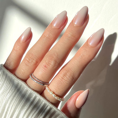Glamnetic Press On Nails, Short Almond Glossy, Fake Nails 24pc Nail Kit