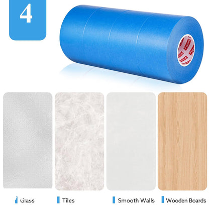 5 Rolls Painters Tape Blue, 36mm x 50m, UV & Heat Resistant