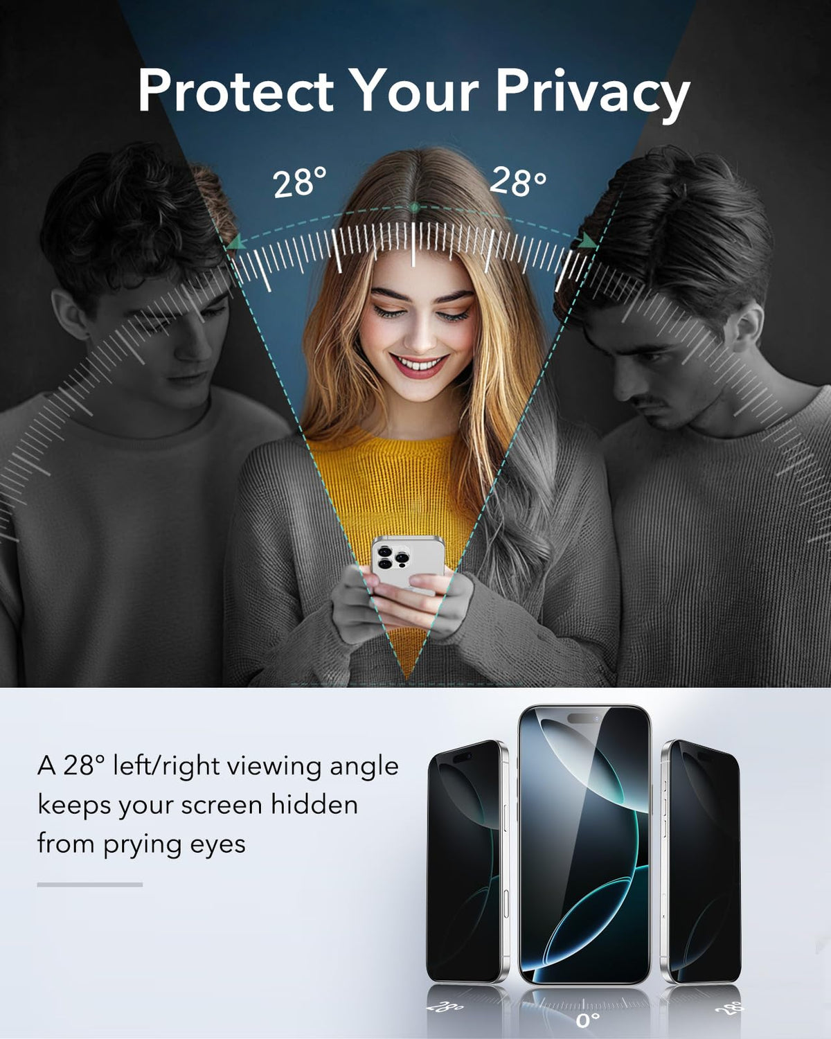 ESR 3 Pack for iPhone 17 Pro Max Privacy Screen Protector, Classic