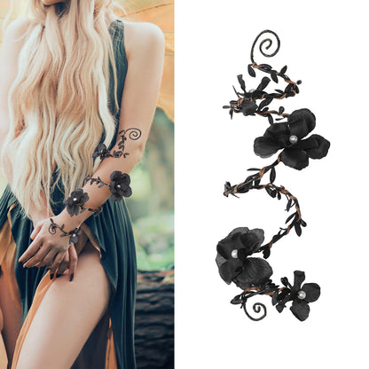 FRESHME Renaissance Fairy Floral Arm Wrap - 1 PC Elf Bracelet Forest Mother Nature Costume Renfaire Cosplay Fairy Accessories