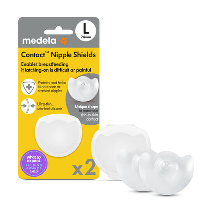 Medela Contact Nipple Shields, For Breastfeeding Comfort, Size M 20mm, 2ct