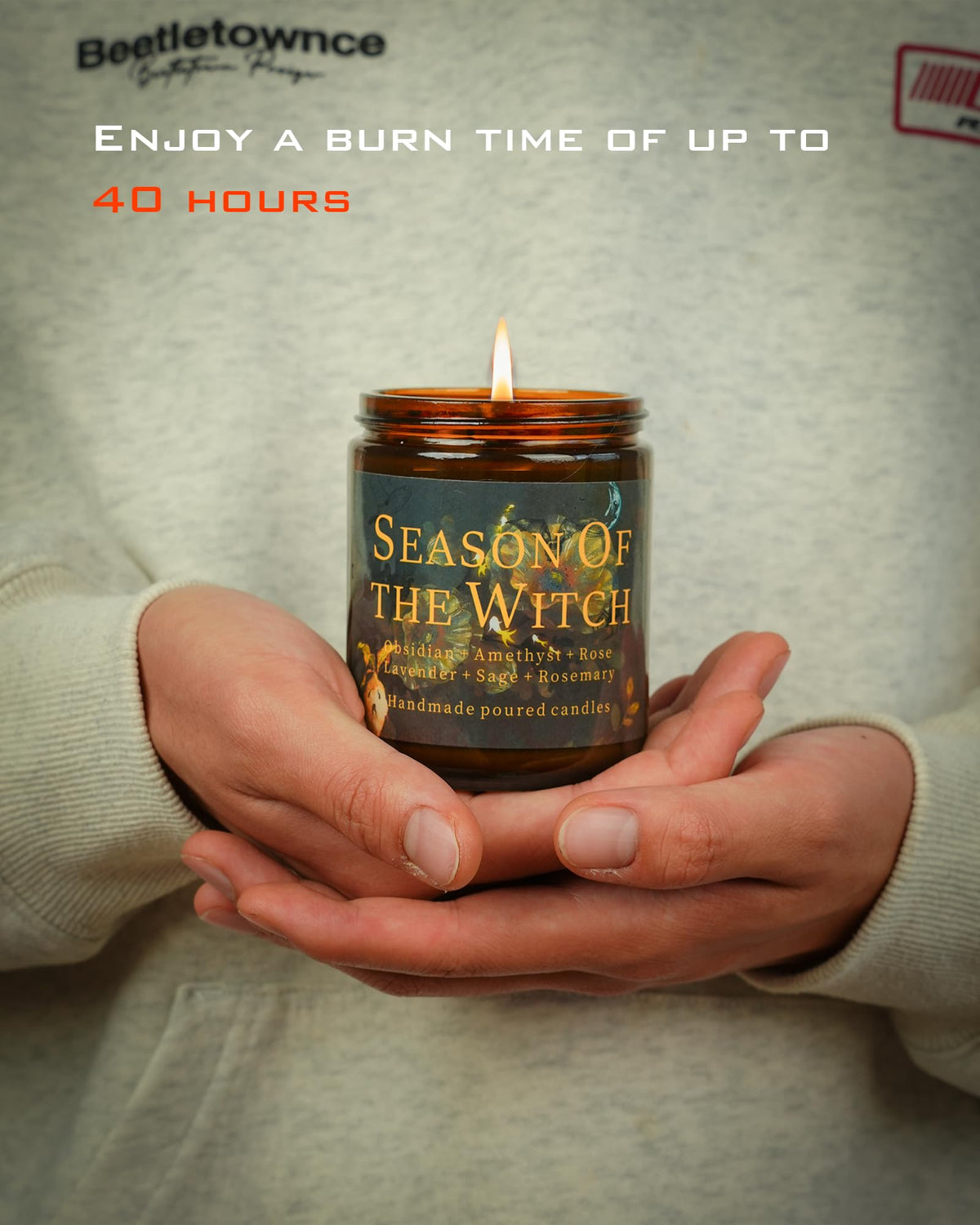 Healing Energy Candle, Negative Energy Cleansing,Soy Aromatherapy, Handmade Crystal Candle for Soothing.(Healing)