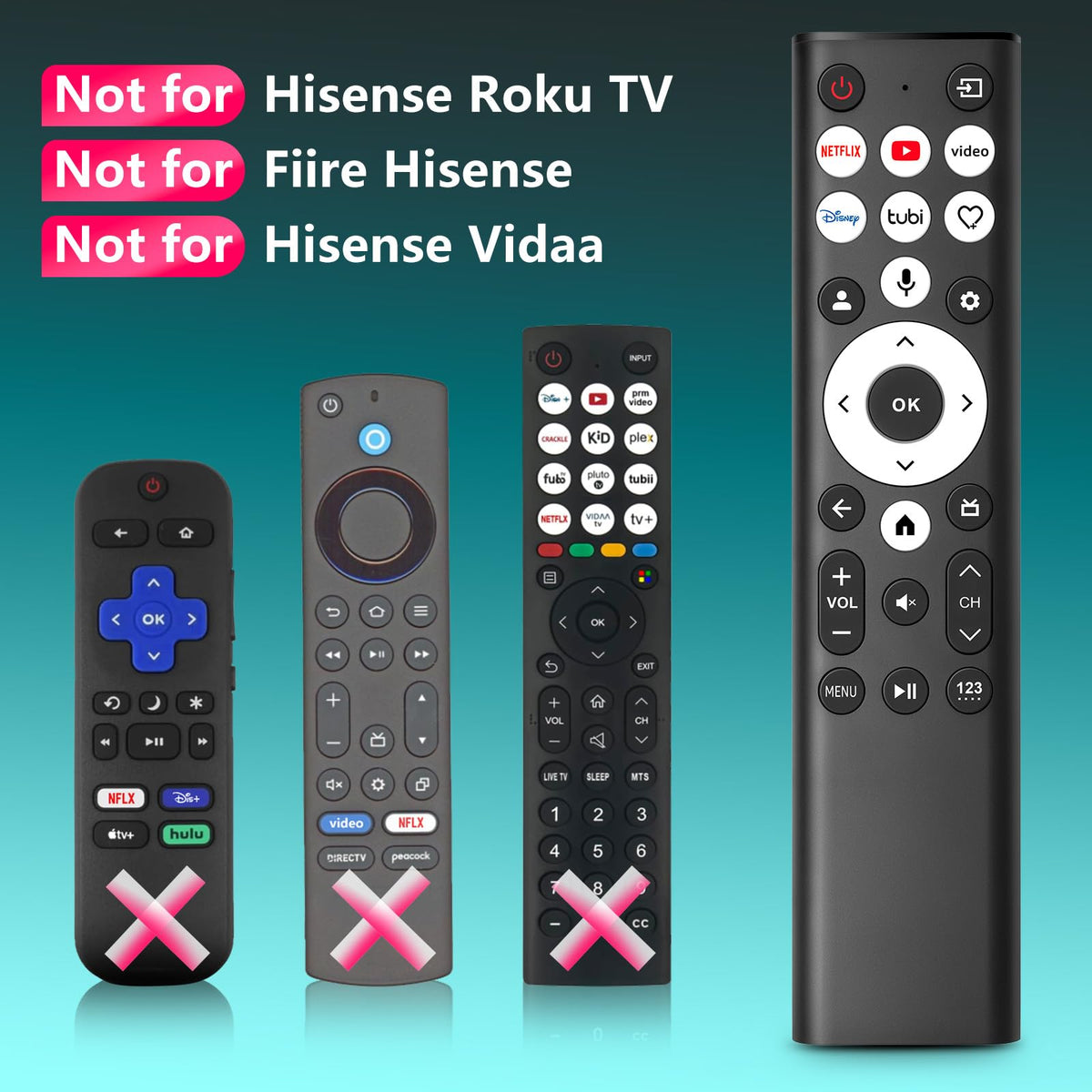 Replacement Remote Control for Hisense Smart Google TV，for Hisense UHD 4K ULED Google TVs