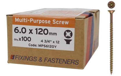 ForgeFix Multi-Purpose Single Thread Screws | 5.0 x 60mm | Zinc | Box 100