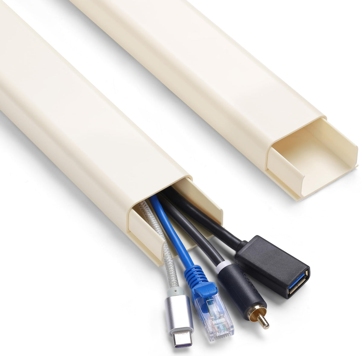 ZhiYo 85" Cord Cover for 1 Wire, Mini White Cord Hider Wall, 0.5"W x 0.3"H