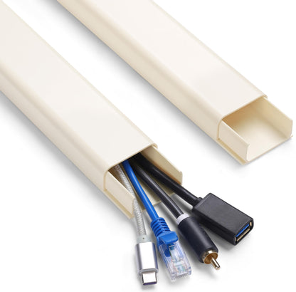 ZhiYo 85" Cord Cover for 1 Wire, Mini White Cord Hider Wall, 0.5"W x 0.3"H