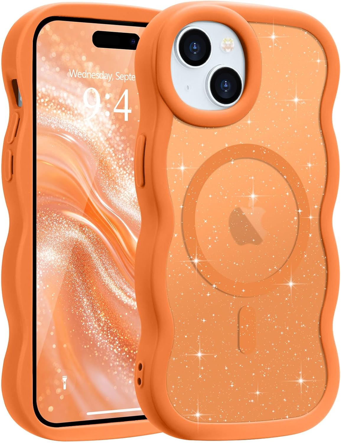 Pepmune for iPhone 16 Pro Max Case Curly Wavy Frame Translucent, Burgundy
