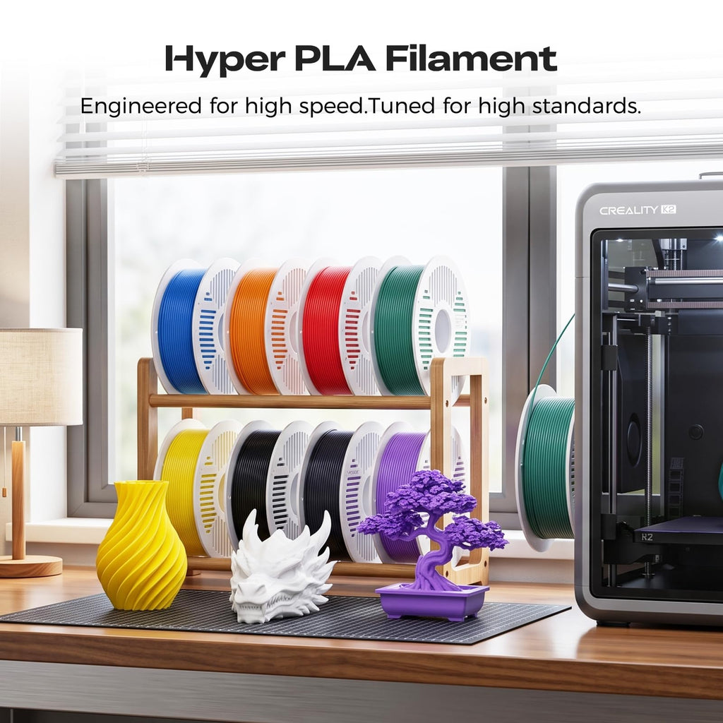 Creality Hyper PLA Filament RFID 1.75mm with Reusable Spool 1KG, High Speed Up to 600mm/s, White, 1-Pack