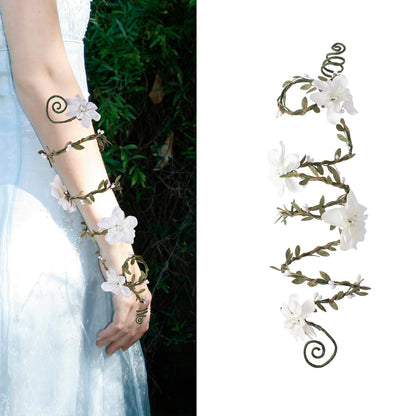 FRESHME Renaissance Fairy Floral Arm Wrap - 1 PC Elf Bracelet Mother Nature Costume Poison Ivy Costume Renfaire Accessories