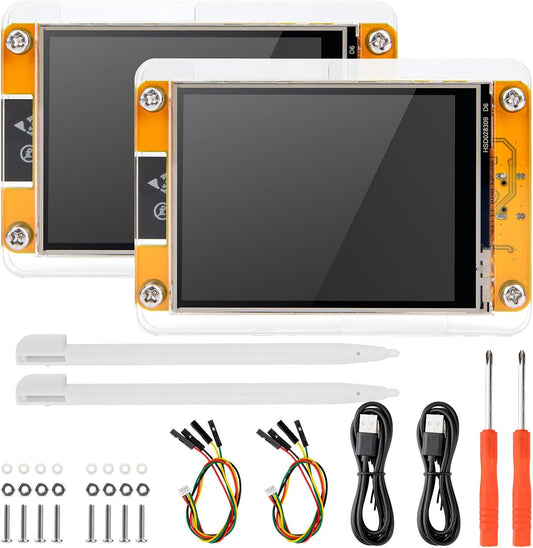 ELEGOO 2-Pack ESP32 2.8-Inch Touch Displays, 240x320 ILI9341, USB-C WiFi