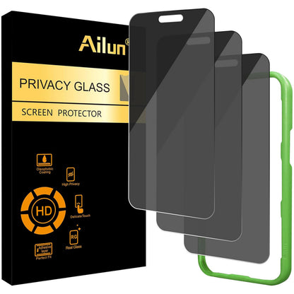 Ailun 3 Pack Privacy Screen Protector for iPhone 17 Pro Max, Tempered Glass