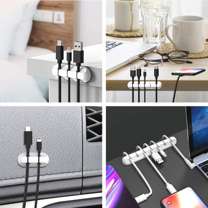 Cord Organizer for Desk, White Cable Organizer Cable Clips 2 Pack