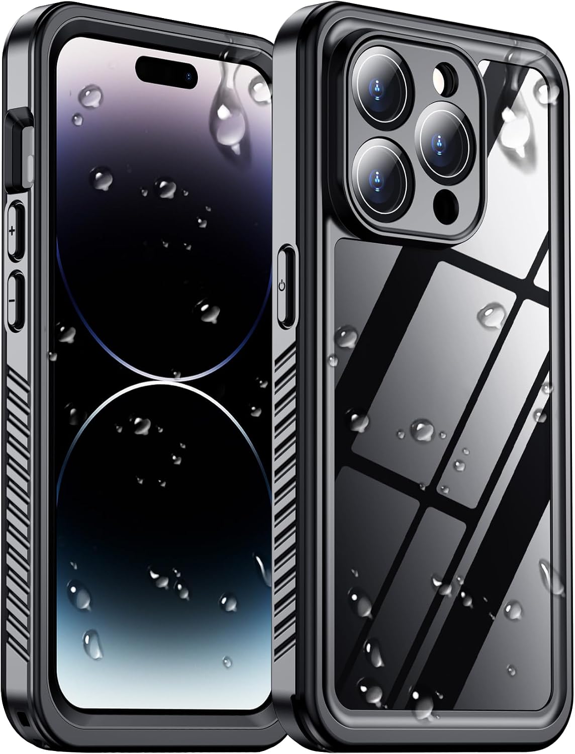 Temdan Compatible with iPhone 17 Pro Case,Waterproof Built-in Screen & Camera Protector IP68 Underwater Full Body 17FT Military Dropproof Shockproof Phone Case 6.3"-Blue/Clear