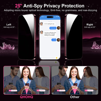 QHOHQ 3 Pack Screen Protector for iPhone 14 Plus 6.7 Inch with 3 Pack Tempered Glass Camera Lens Protector, Ultra HD, 9H Hardness, Case Friendly [Easy to Install Frame]