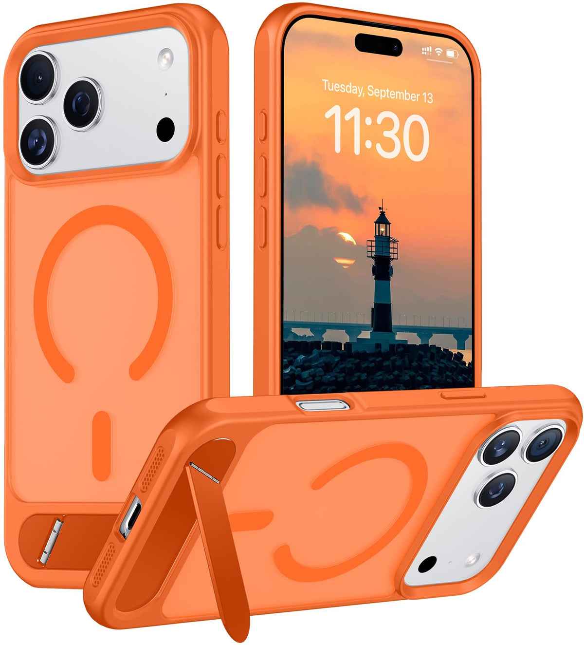 Temdan Magnetic Compatible with iPhone 16 Pro Max Case, [Built-in Invisible Kickstand][Compatible with MagSafe] [Military Grade Shockproof] Slim Translucent Matte Phone Case for iPhone 16 Pro Max 6.9"