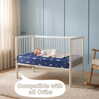 GUNTAIL Baby Crib Sheets for Boys Girls, 2 Pack Fitted Crib Sheet for Standard Crib and Toddler Mattress, Soft Microfiber Baby Sheet 52x28x8in. (Love & Pink)