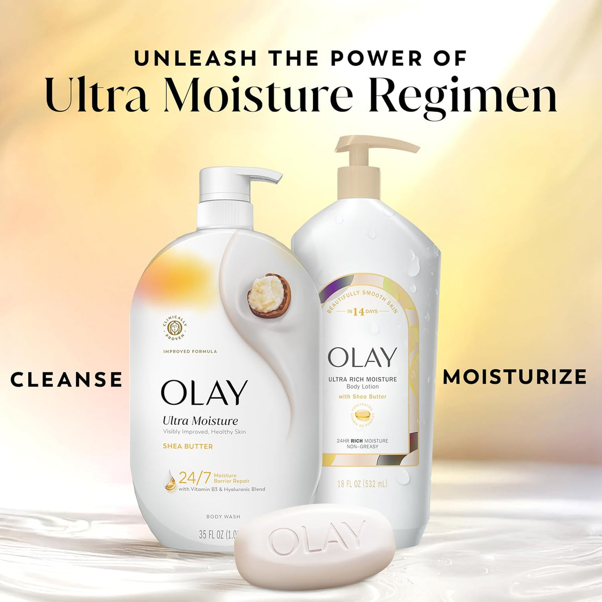Olay Body Wash for Women, Ultra Moisture Shea Butter Scent, 35 fl oz