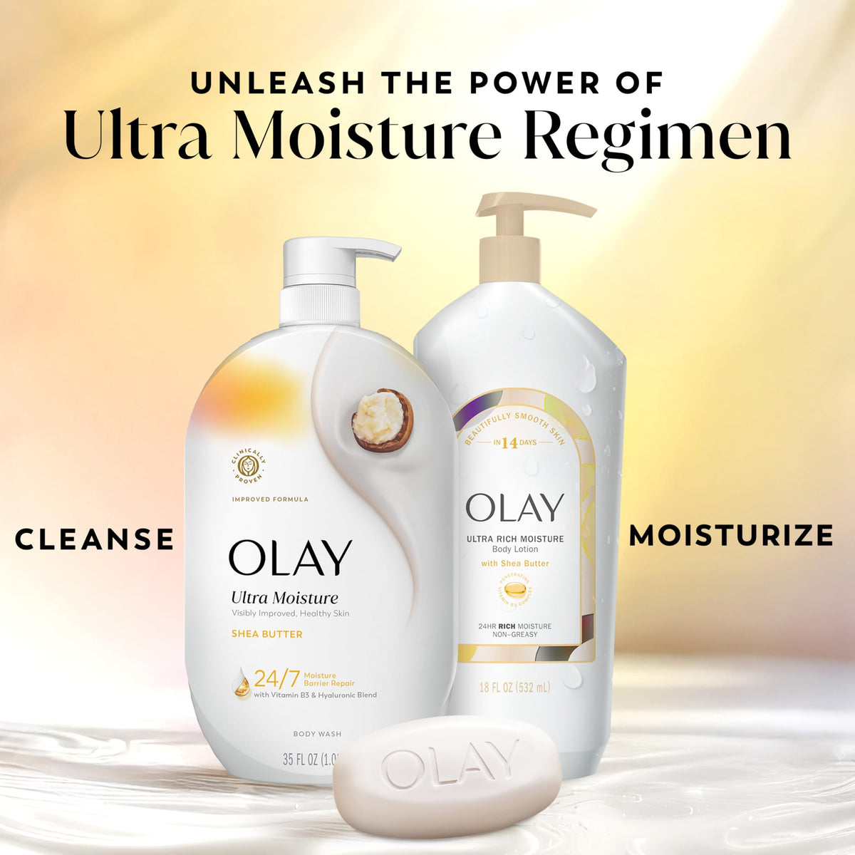 Olay Body Wash for Women, Ultra Moisture Shea Butter Scent, 35 fl oz