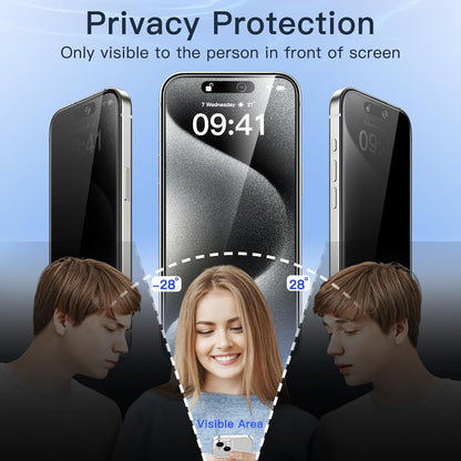 JETech Privacy Screen Protector for iPhone 16 Pro Max, 2-Pack