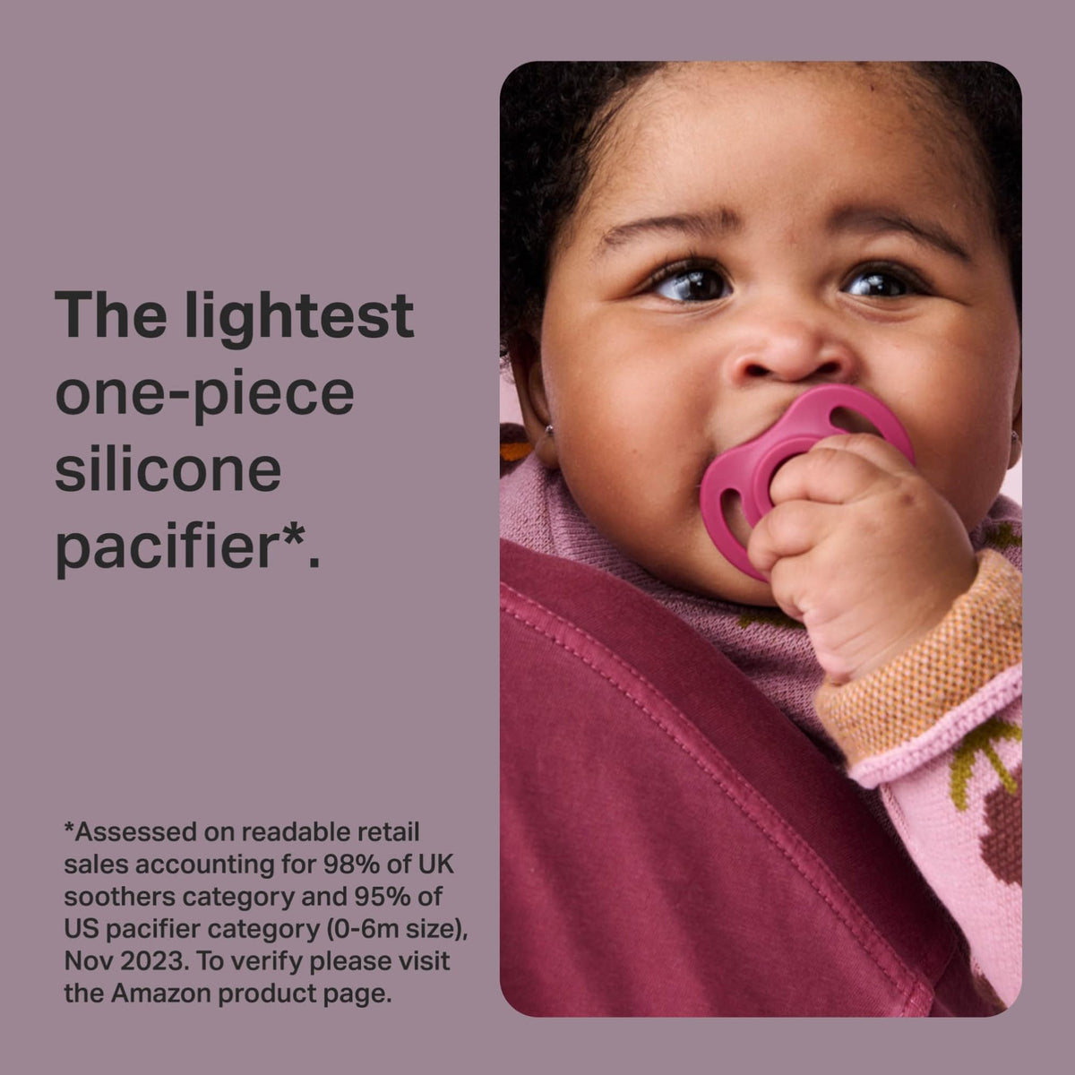 Tommee Tippee Ultra-Light StayPut Pacifier, 0-6m, 4 Count