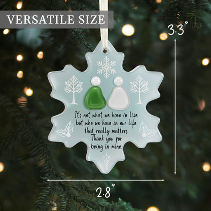 Real Sea Glass Friendship Ornament, for Women Birthday