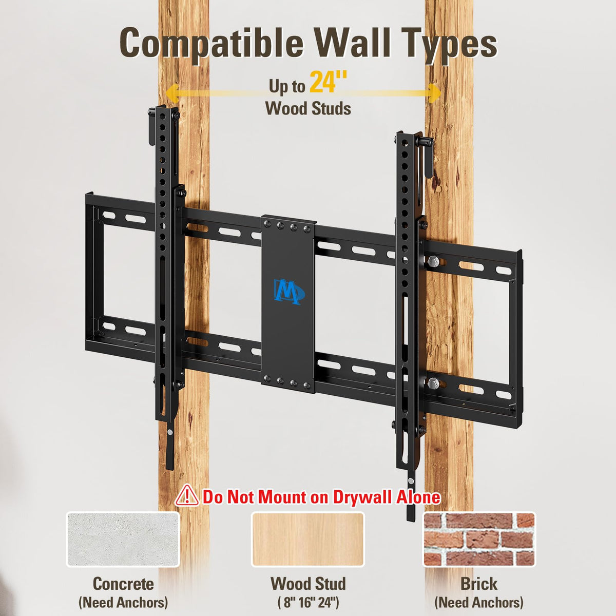 Mounting Dream TV Wall Mount for 42-86 Inch TVs, Tilting TV Mount Bracket