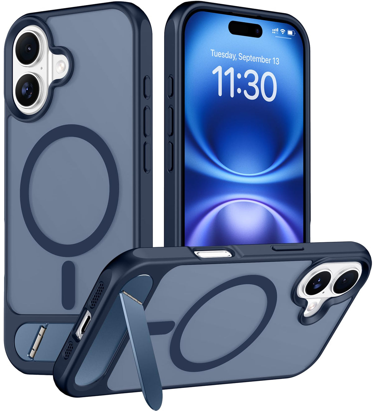 Temdan Magnetic Compatible with iPhone 16 Pro Max Case, [Built-in Invisible Kickstand][Compatible with MagSafe] [Military Grade Shockproof] Slim Translucent Matte Phone Case for iPhone 16 Pro Max 6.9"
