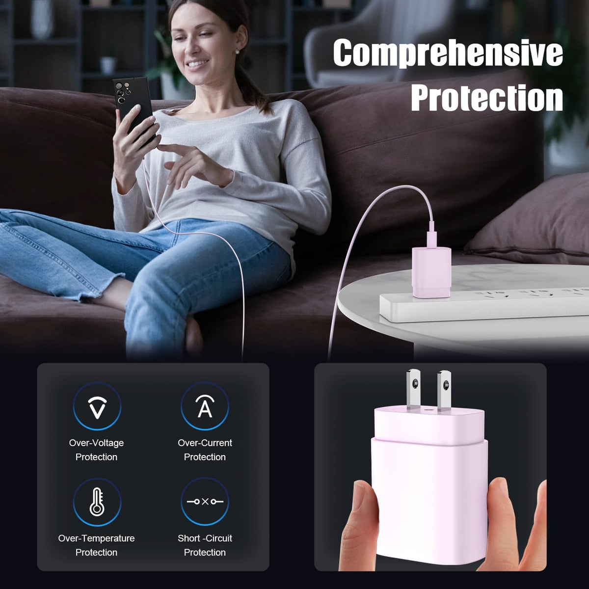 Type C Charger Fast Charging,4Pack 25W Super USB C Fast Charger Block